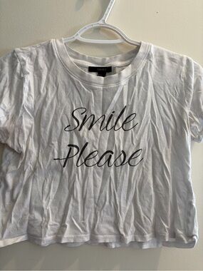 Forever 21 "Smile Please" White Graphic Tee